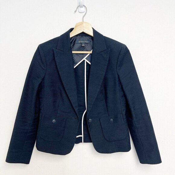 Brooks Brothers Navy Blue Cotton Blend Nautical Blazer Jacket Sz 2 - Picture 2 of 12